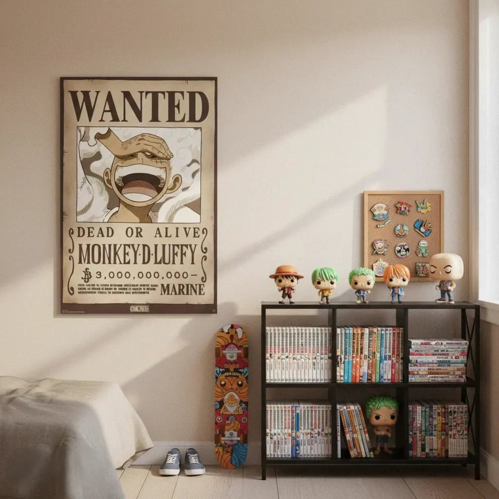 One Piece Wanted Poster Luffy Wano - Anime Wanddeko (91,5 × 61 cm)