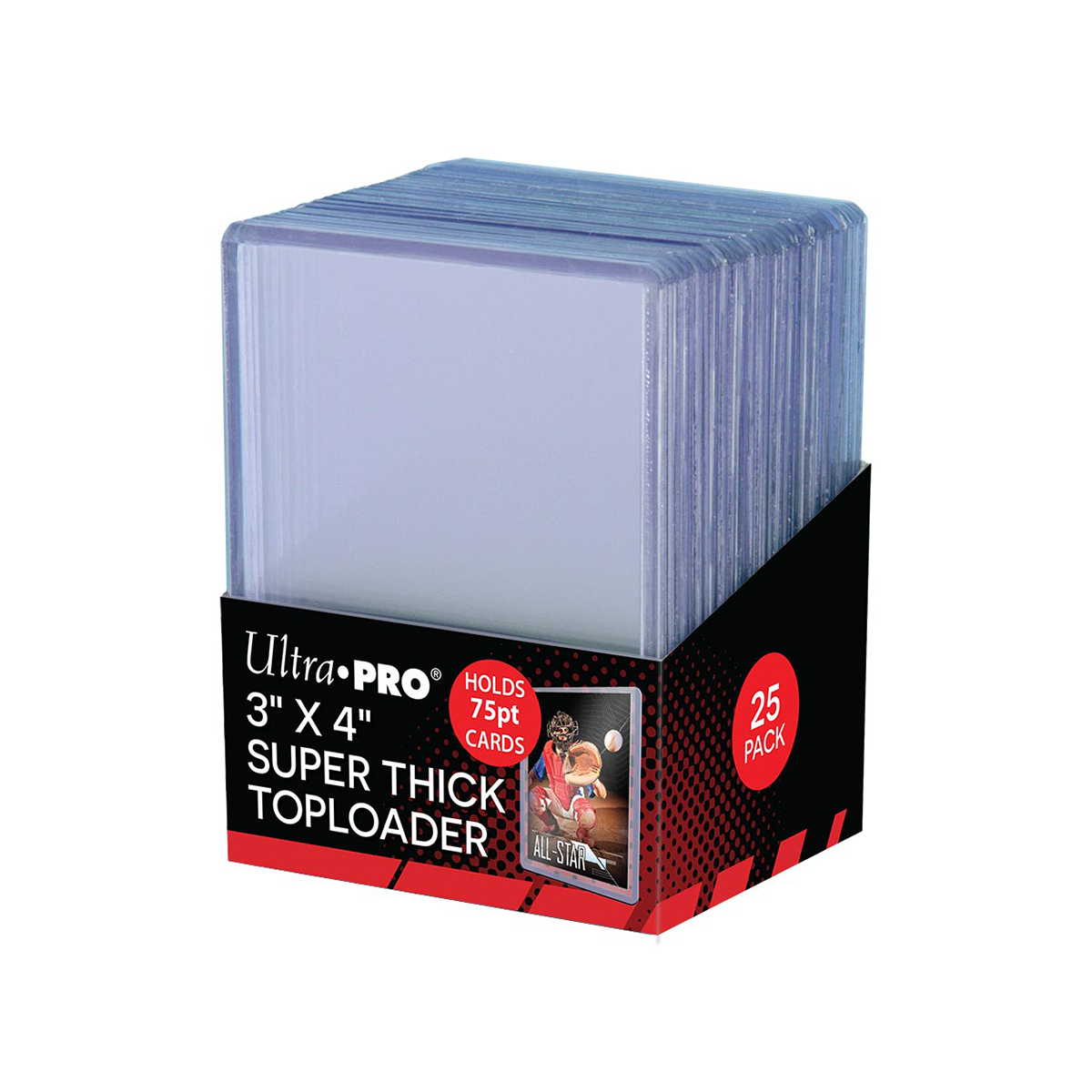 Ultra PRO 3" X 4" Thick 75PT Toploader 25ct